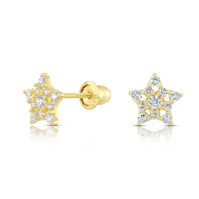 10k Yellow Gold Star Stud Earrings