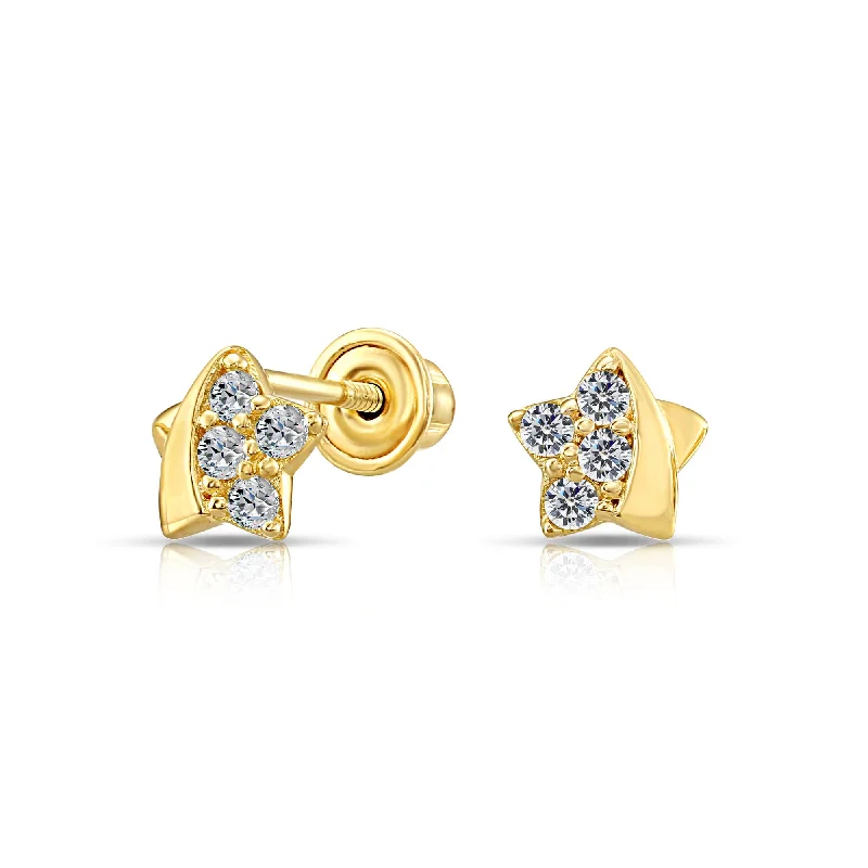 10k Yellow Gold Tiny Star Stud Earrings