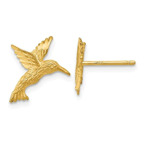 14K Gold Hummingbird Earrings