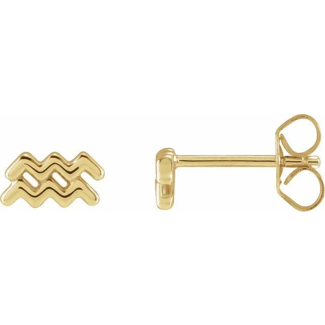 14K Yellow Gold Zodiac Earrings