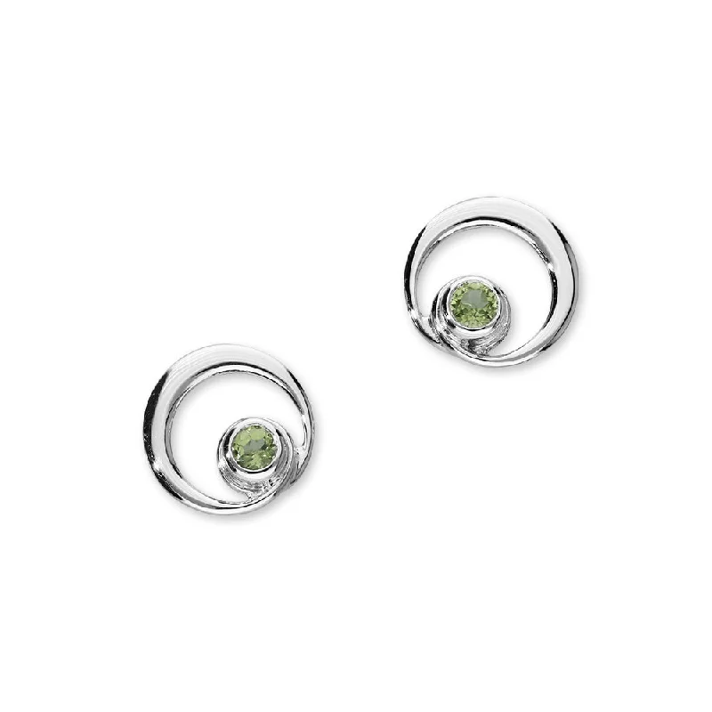 August Birthstone Silver Earrings CE360 Peridot