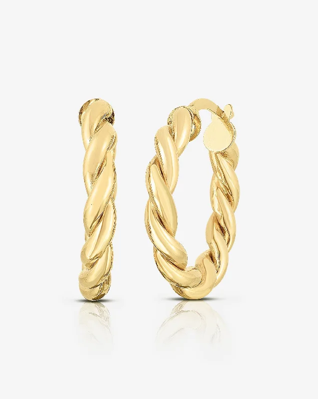 Gold Twisted Hoops