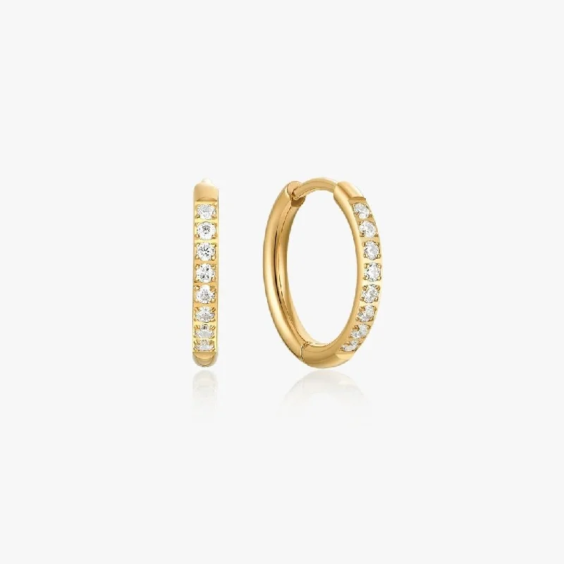 Crystal Gold Hoops