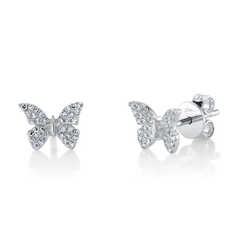 DIAMOND BUTTERFLY STUD EARRING