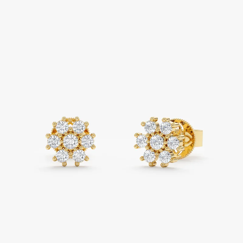 Diamond Flower Petal Studs, Gina