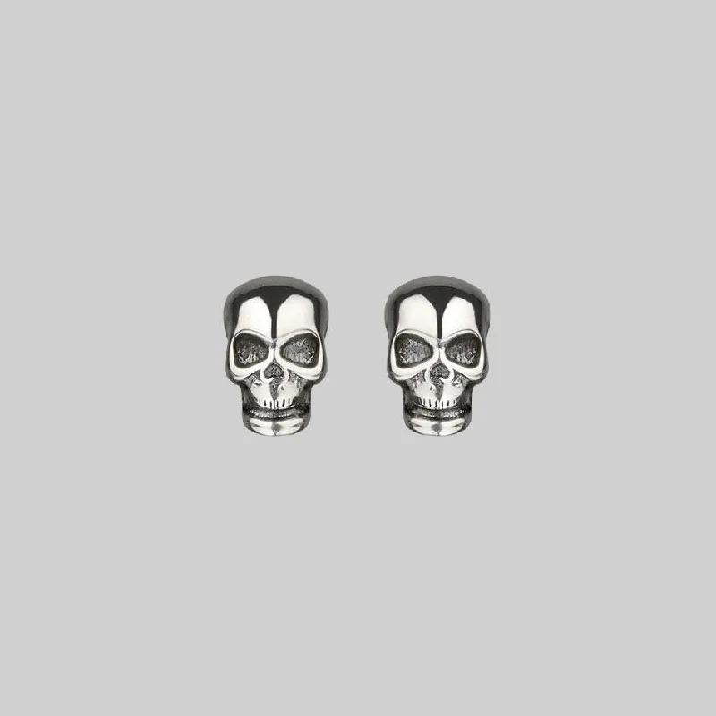 EDIE. Tiny Sterling Silver Skull Studs