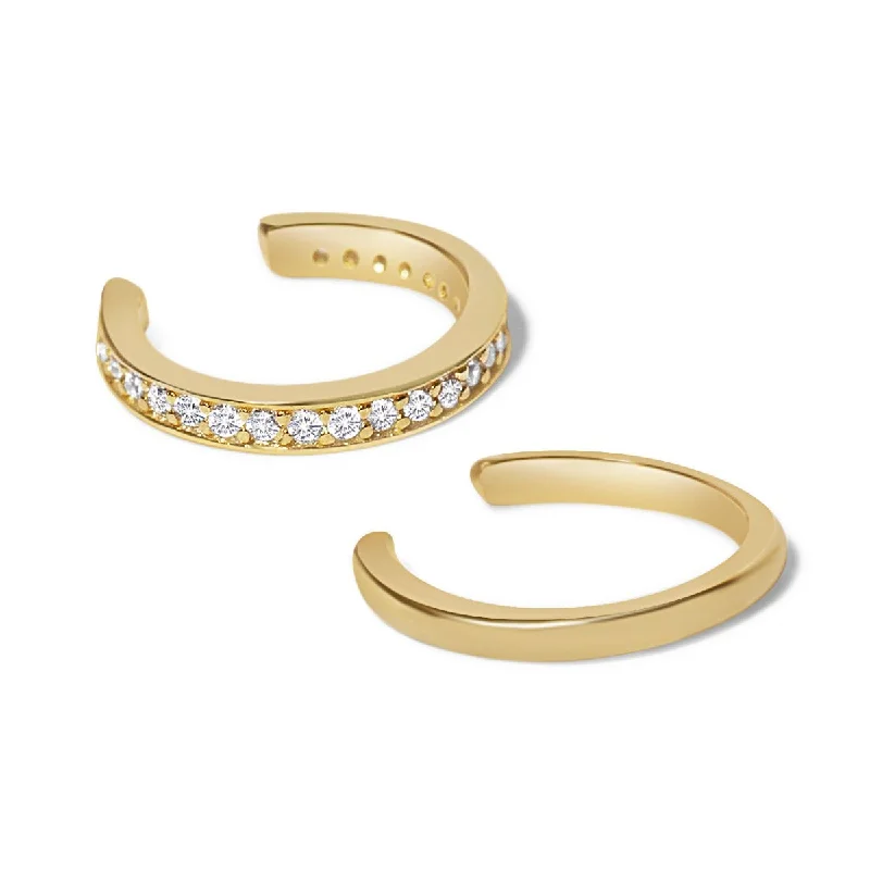 Eternity and Pavé Ear Cuff Set