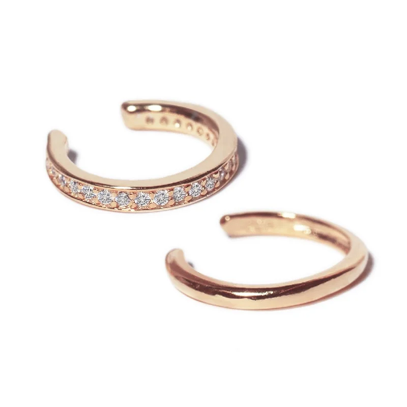 Eternity and Pavé Ear Cuff Set