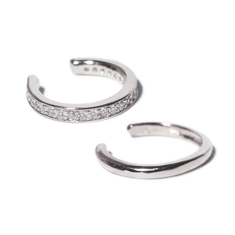 Eternity and Pavé Ear Cuff Set