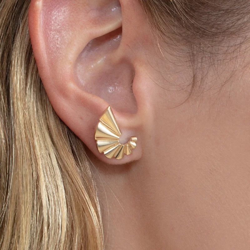 Fluted Fan Stud Earrings, Soleil