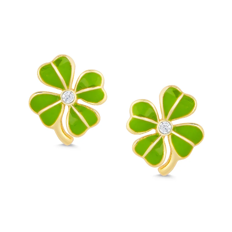 Four Leaf Clover Stud Earrings