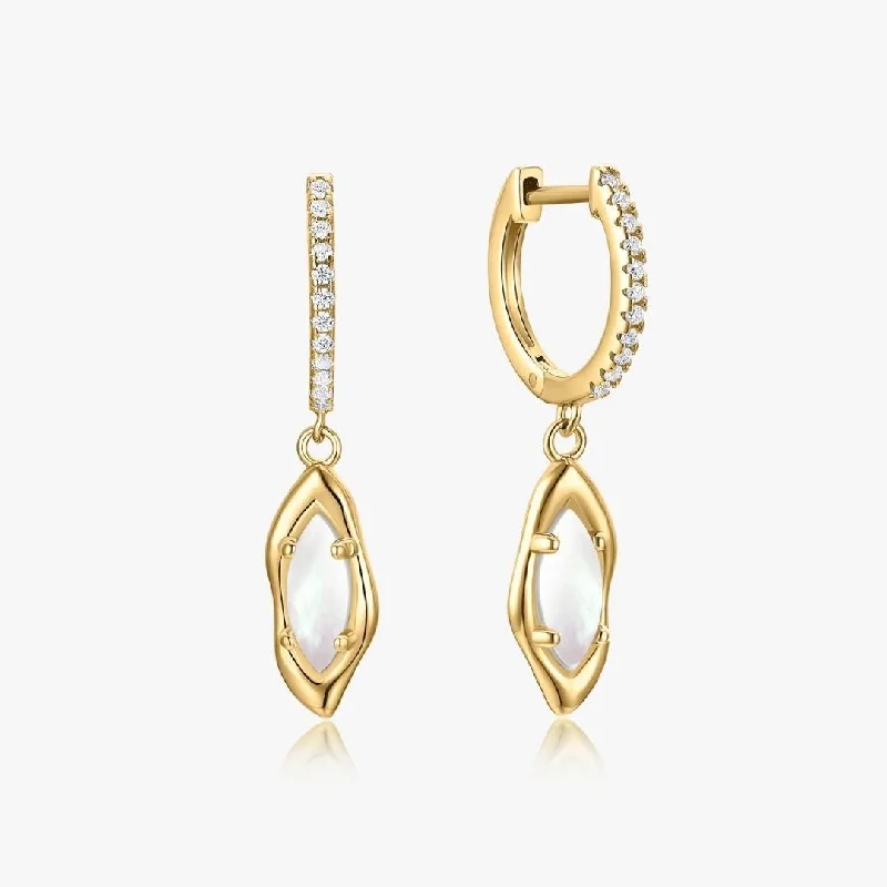 Gold Ava Mother of Pearl Earrings