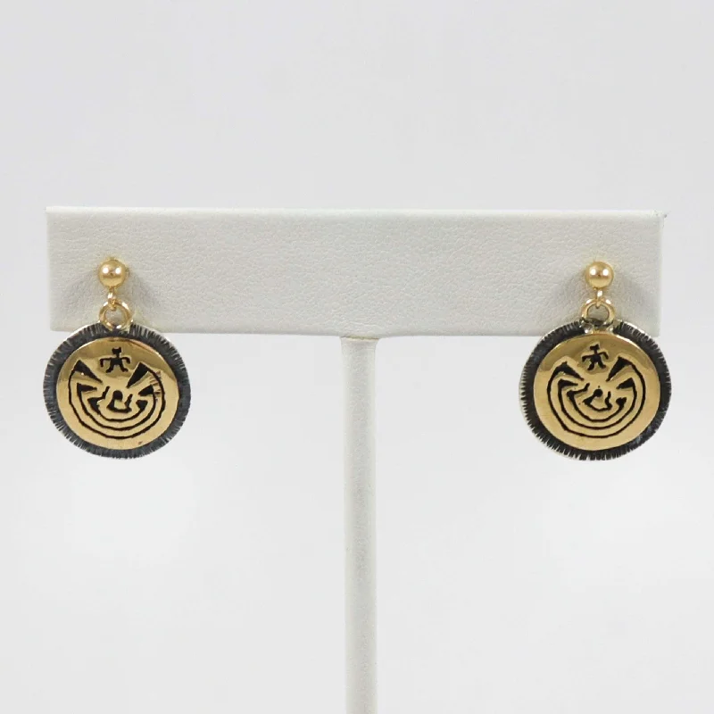 Gold Man in the Maze Earrings