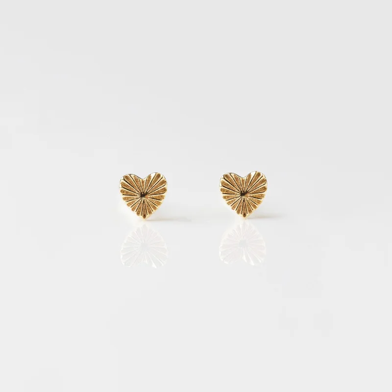 Heart Sunray Stud Earrings