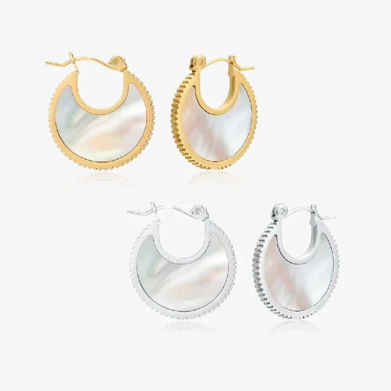 Mother of Pearl Hoop Earrings