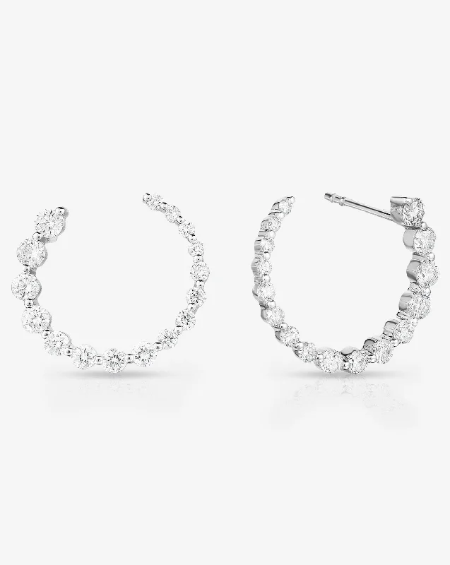 Graduated Single Prong Diamond Circle Studs