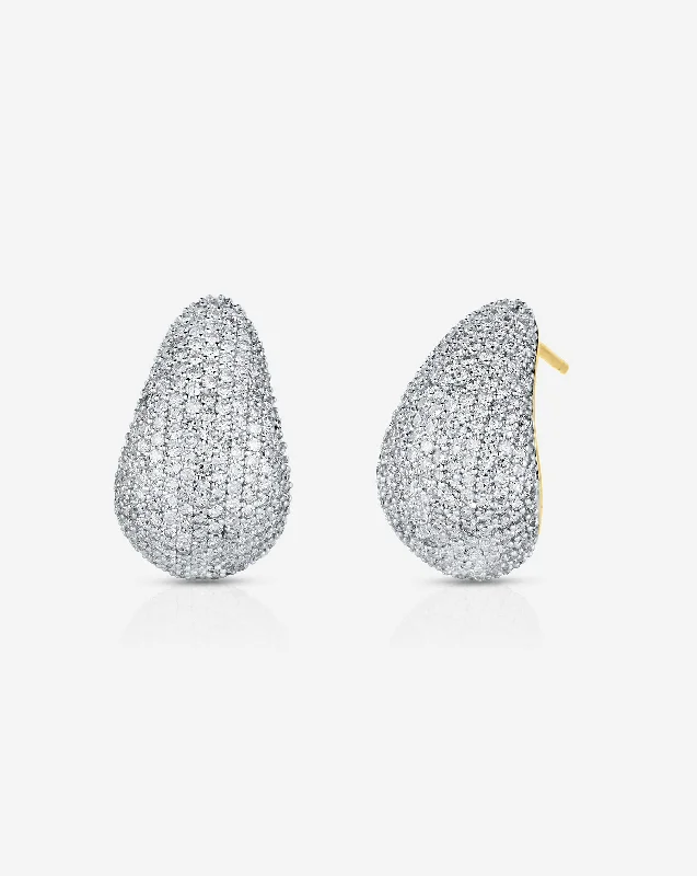 Mini Pavé Diamond Cloud Earrings