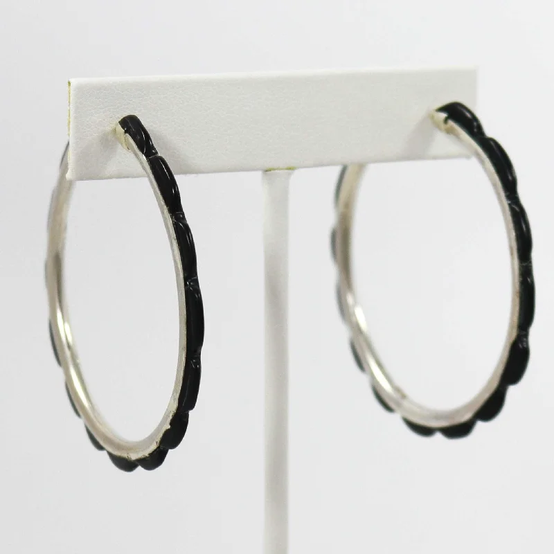 Onyx Hoop Earrings