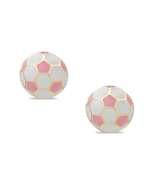 3D Soccer Ball Stud Earrings