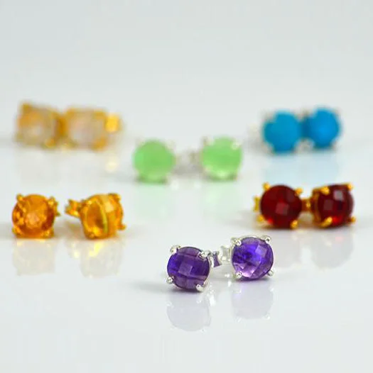 Custom Birthstone Stud Earrings