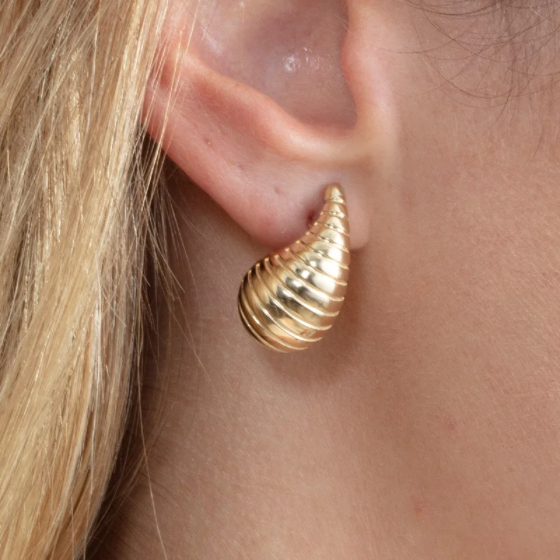 Ribbed Teardrop Stud Earrings, Baylee