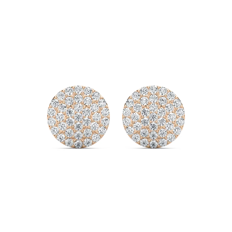 Round Pave Stud Earrings