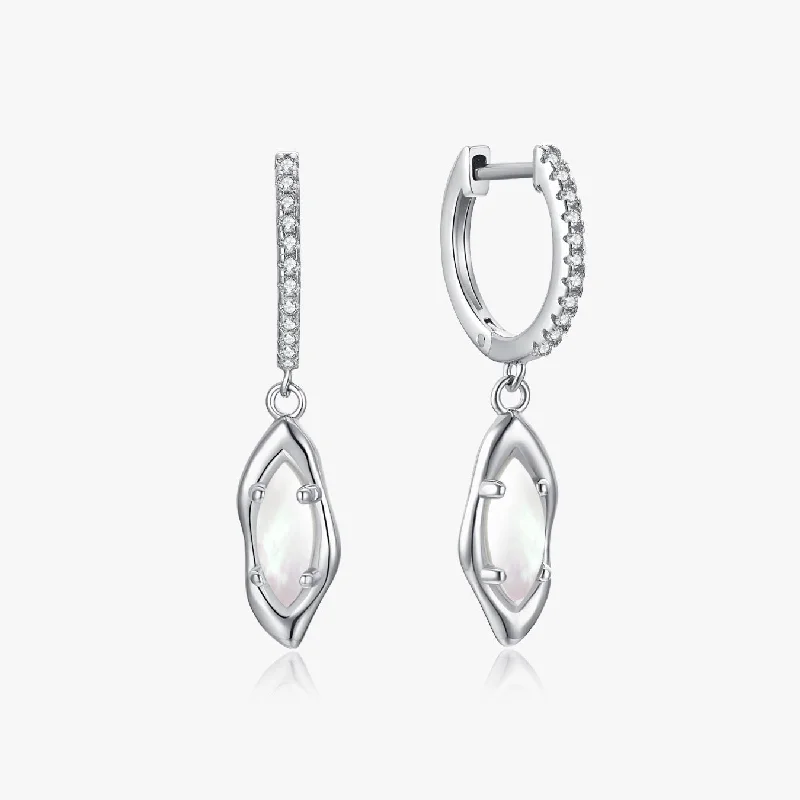 Silver Ava Mother of Pearl Earrings