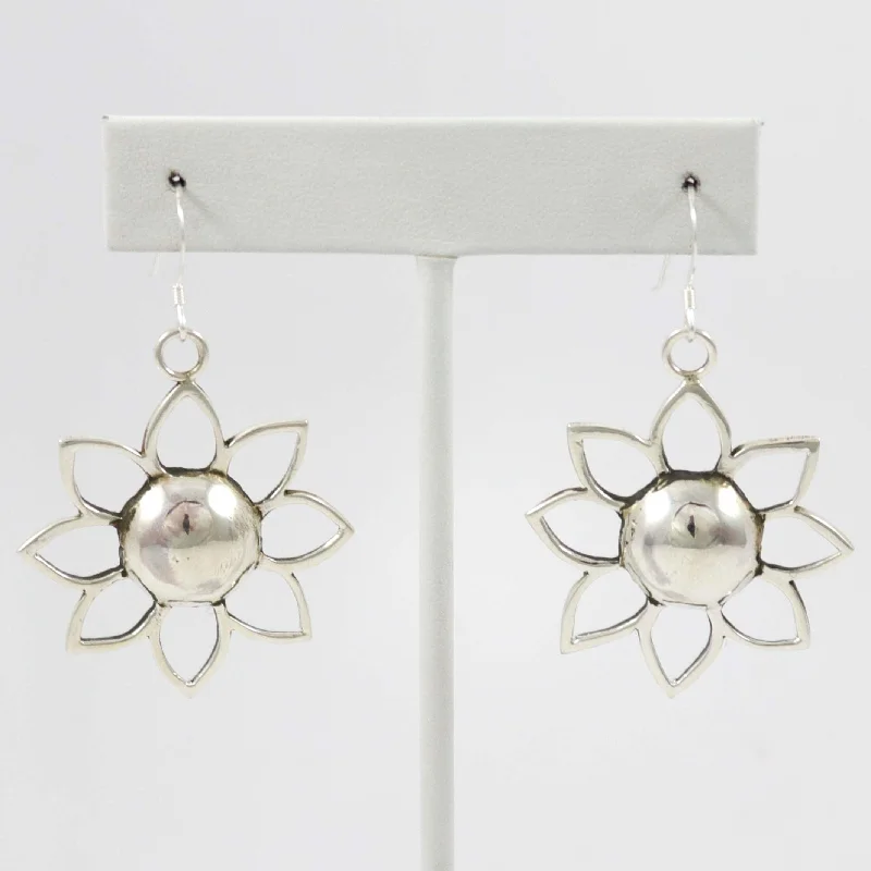 Silver Flower Earrings