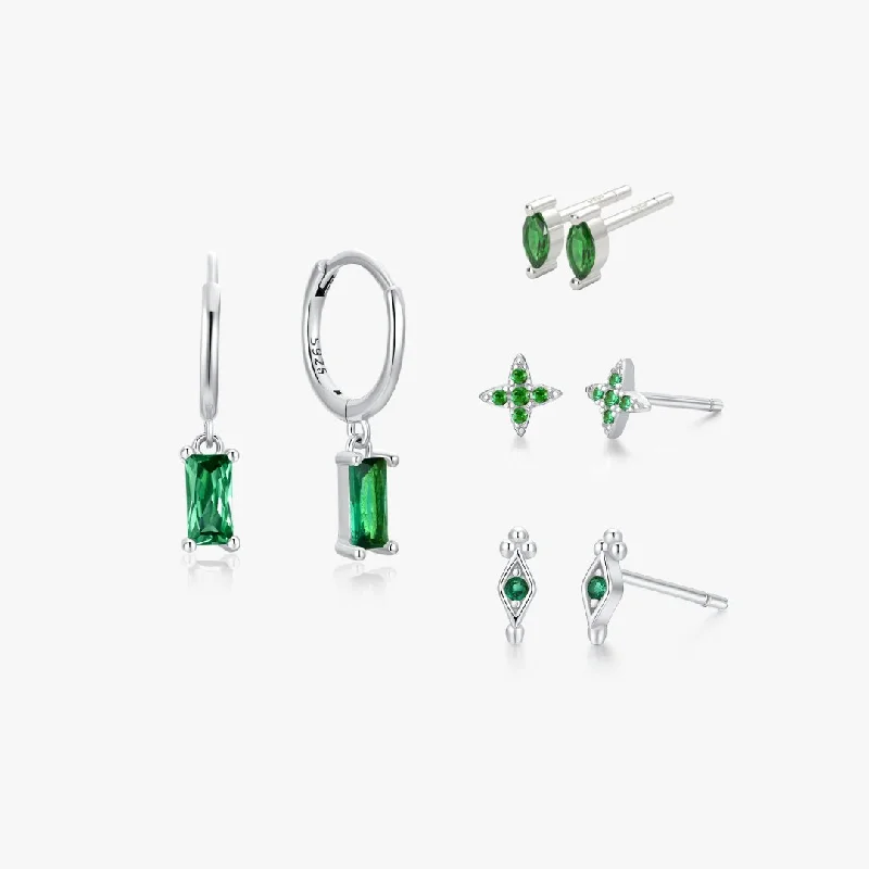 Silver Loving Green Earring Bundle