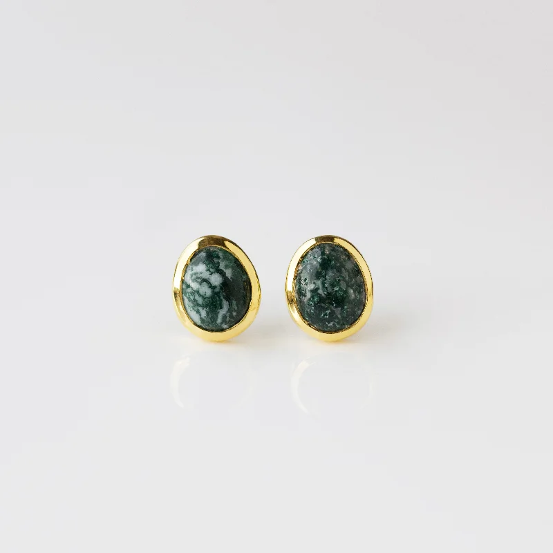 Snowflake Jade Stud Earrings