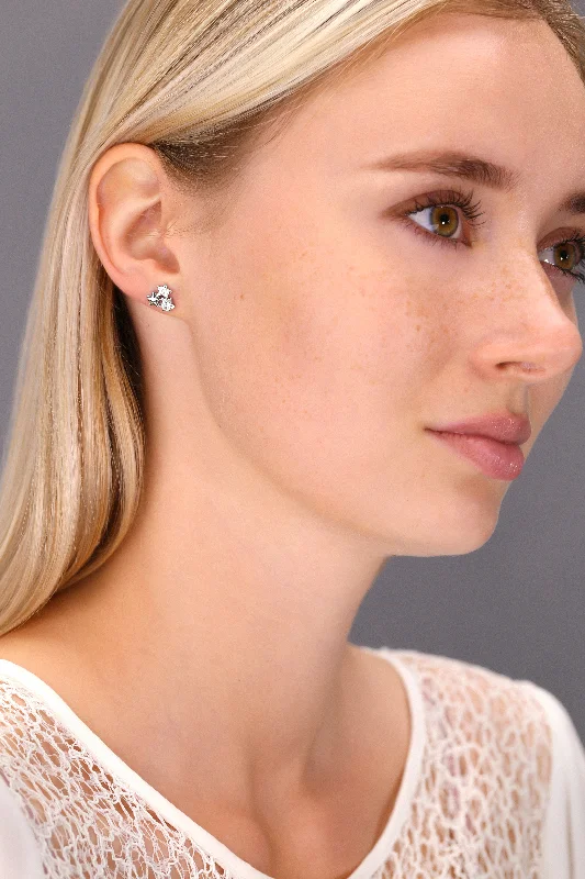 Three Stars With CZ Stud Earring in in Sterling Silver