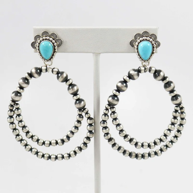 Turquoise and Bead Earrings