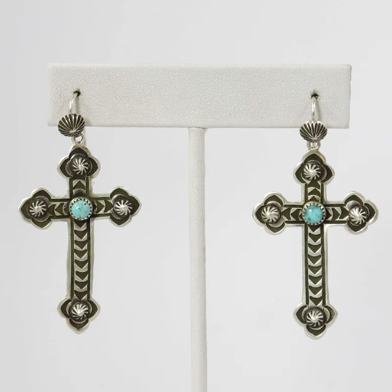 Turquoise Cross Earrings