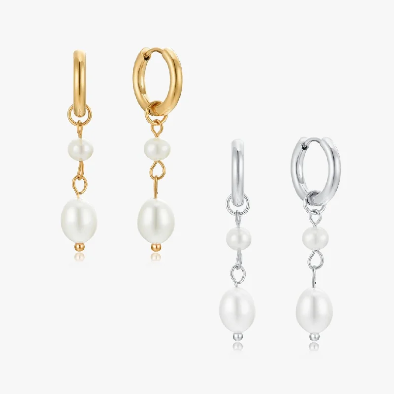 Two Layer Pearl Earrings