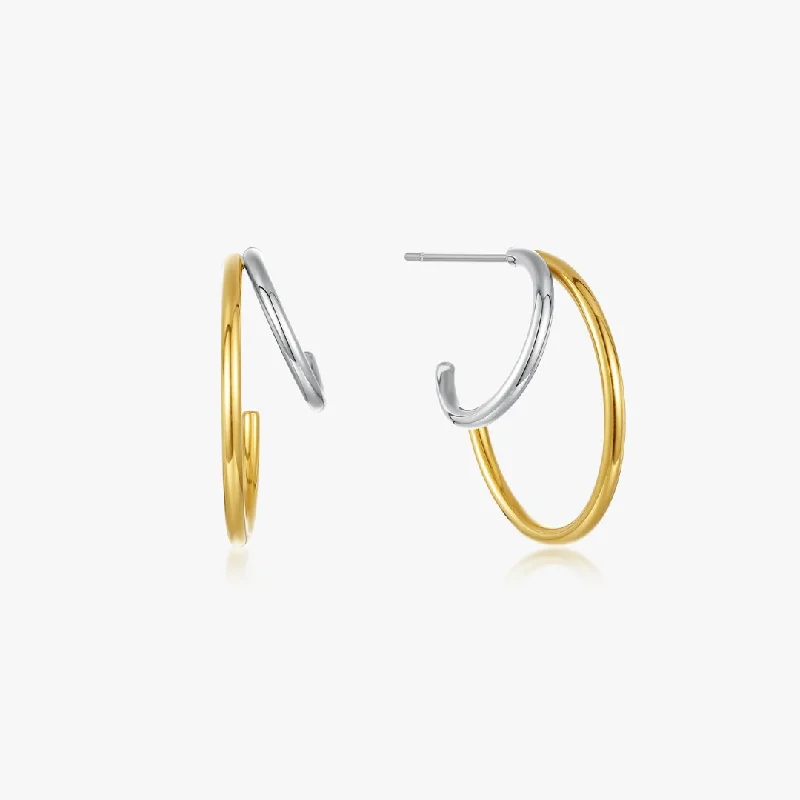 Two Tone Big Hoops (Greek Inspired Collection)