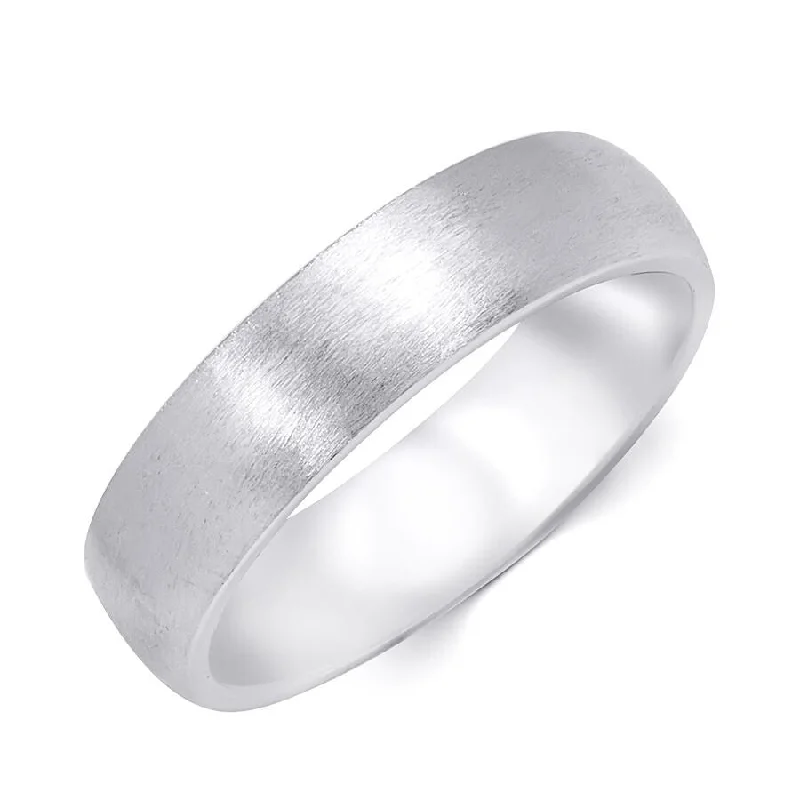 5mm Authentic Sterling Silver Comfort Fit Mens Wedding Band Ring