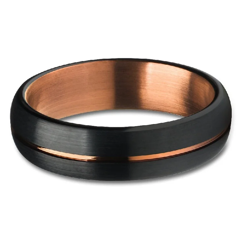 6Mm Black Tungsten Carbide Wedding Ring Espresso Finish Comfort Fit Sizes 613