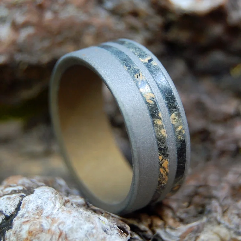 And Bam! | Men's Box Elder Wood & Titanium Wedding Ring