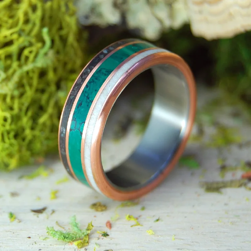 Arlington Cemetary Marble Jade | Men's Copper, Jade, Deer Antler, Arlington Cemetery Marble & Titanium Wedding Ring