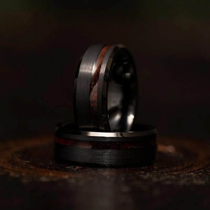 "Artemis"  Ironwood x Black Tungsten Ring