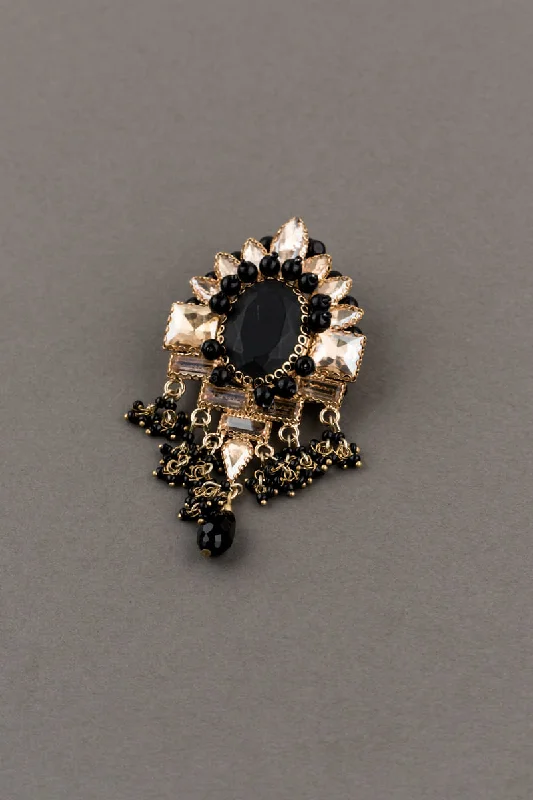 Black Crystal Brooch