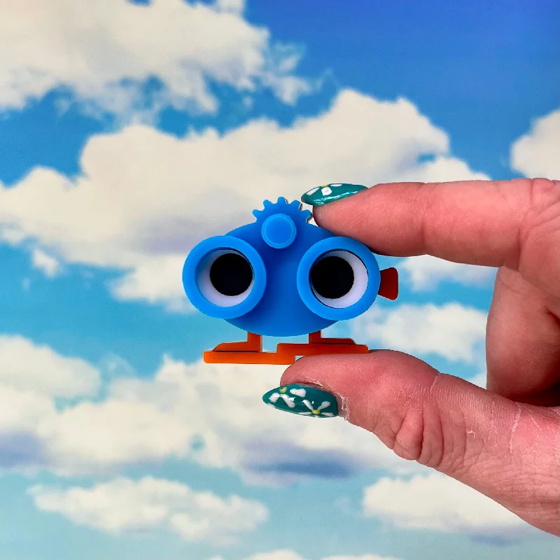 Blue Binocular Mini Brooch