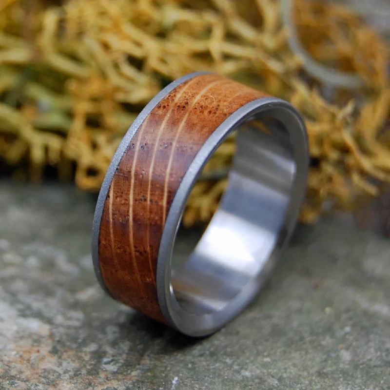 Bully Boy Blasted | Men's Whiskey Barrel Wood & Titanium Wedding Ring