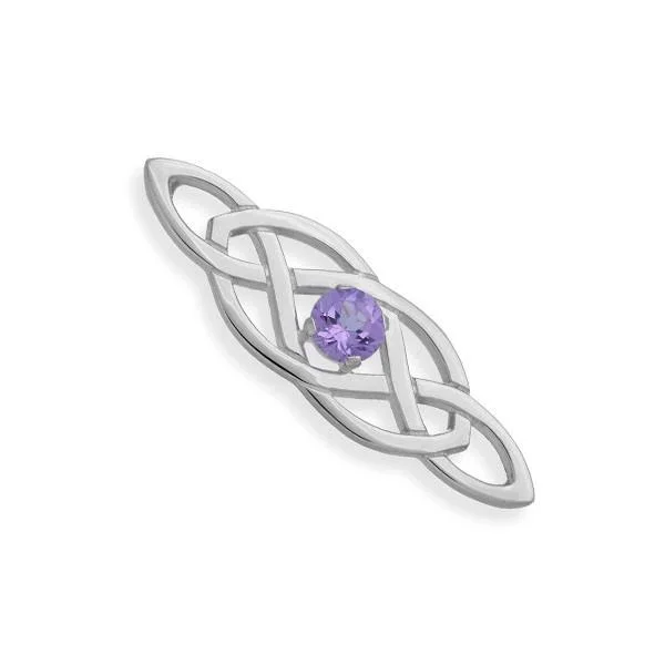 Celtic Silver Brooch CB127 Amethyst