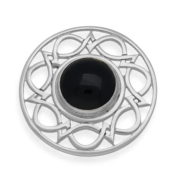 Celtic Silver Brooch SB150 Onyx