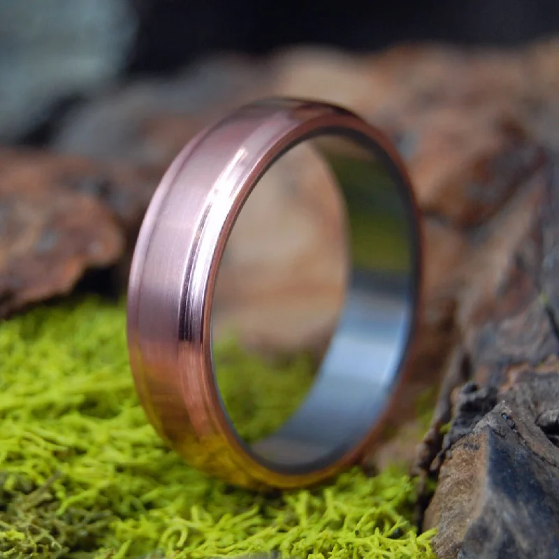 Copper No Moxie | Men's Copper & Titanium Flared Wedding Ring