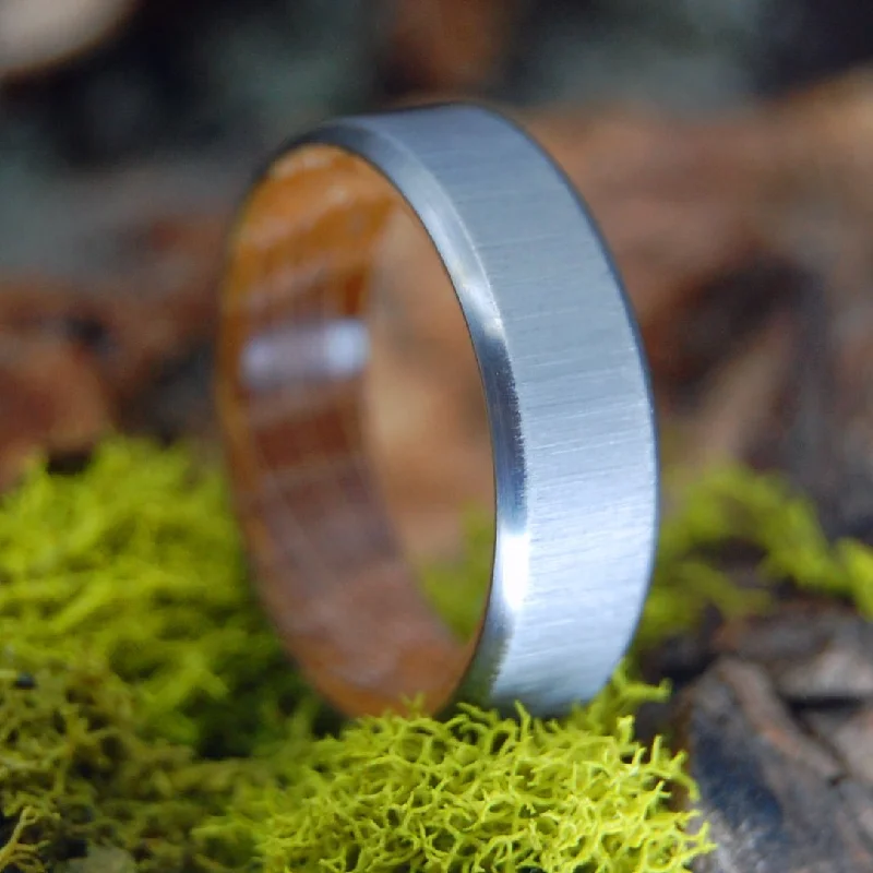 Bully Boy After Hours | Men's Whiskey Barrel Wood & Titanium Wedding Ring