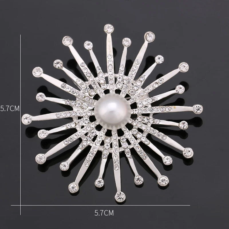 Large Rhinestone Starburst Brooch BR-103