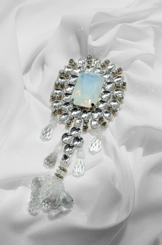 Crystal Multi-Drop Brooch