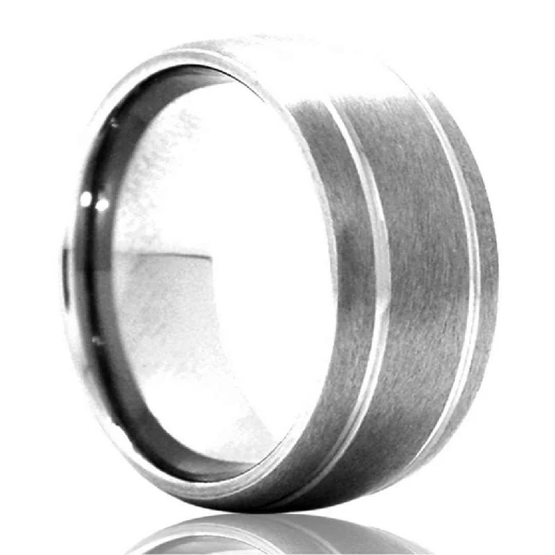 DAN | Men's Tungsten Wedding Ring | Grooves | 6mm & 8mm